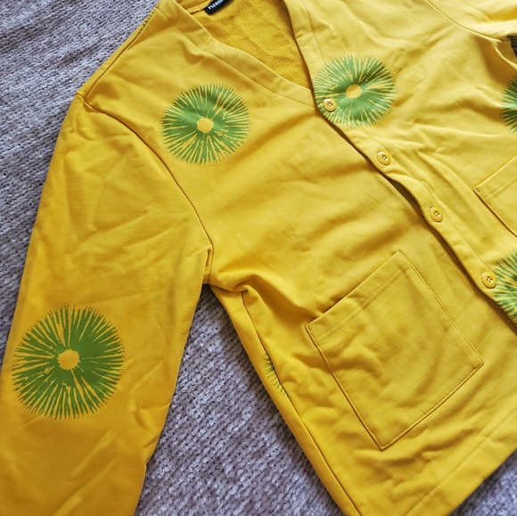 Pleasures Freeze Cardigan Yellow NWT - Picture 10 of 14